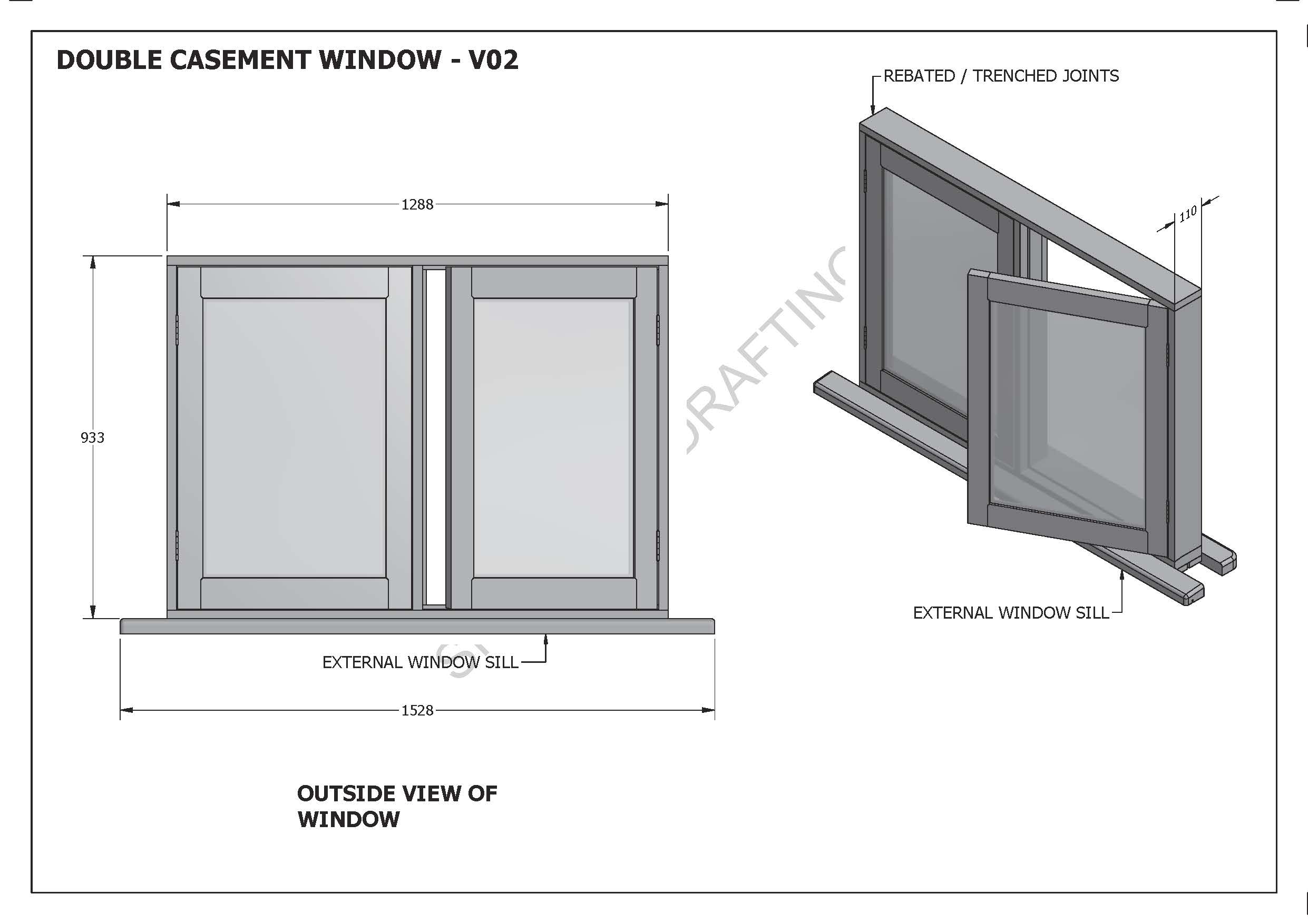 Timber Casement Windows V02 Building Plans 2d And 3d Make Your Own And Save Ebay 